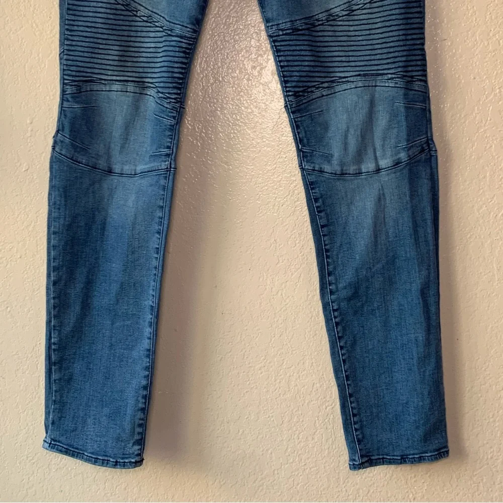 TRUE RELIGION Rocco Relaxed Skinny Biker Denim Jeans Size 38